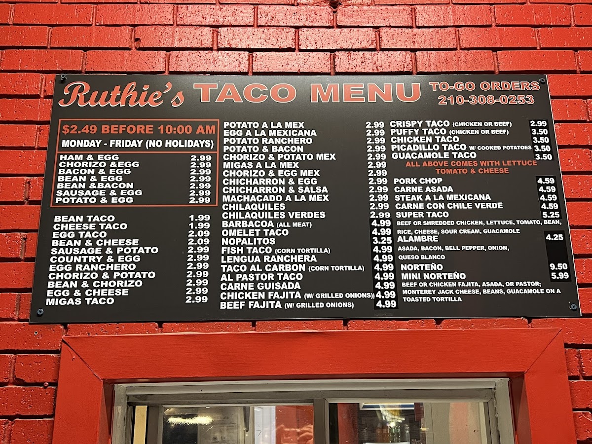 Ruthie's Menu - Image 2